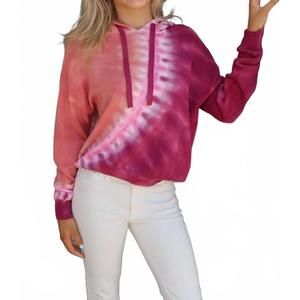NEW BRODIE CASHMERE burnout tie dye hoodie in lantana anemone